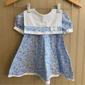 Vintage 100% Cotton Cherokee Baby Floral Bibbed Dress Baby Size 18 months